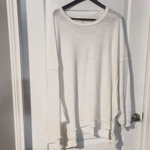 We The Free. Over sized white long sleeve shirt. Large